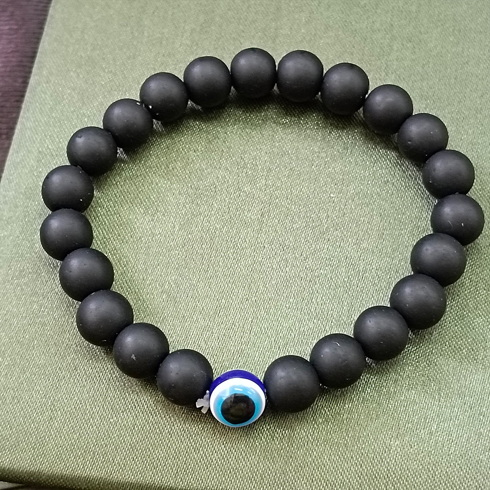 JewelMaze Black Beads Evil Eye Bracelet -1404790