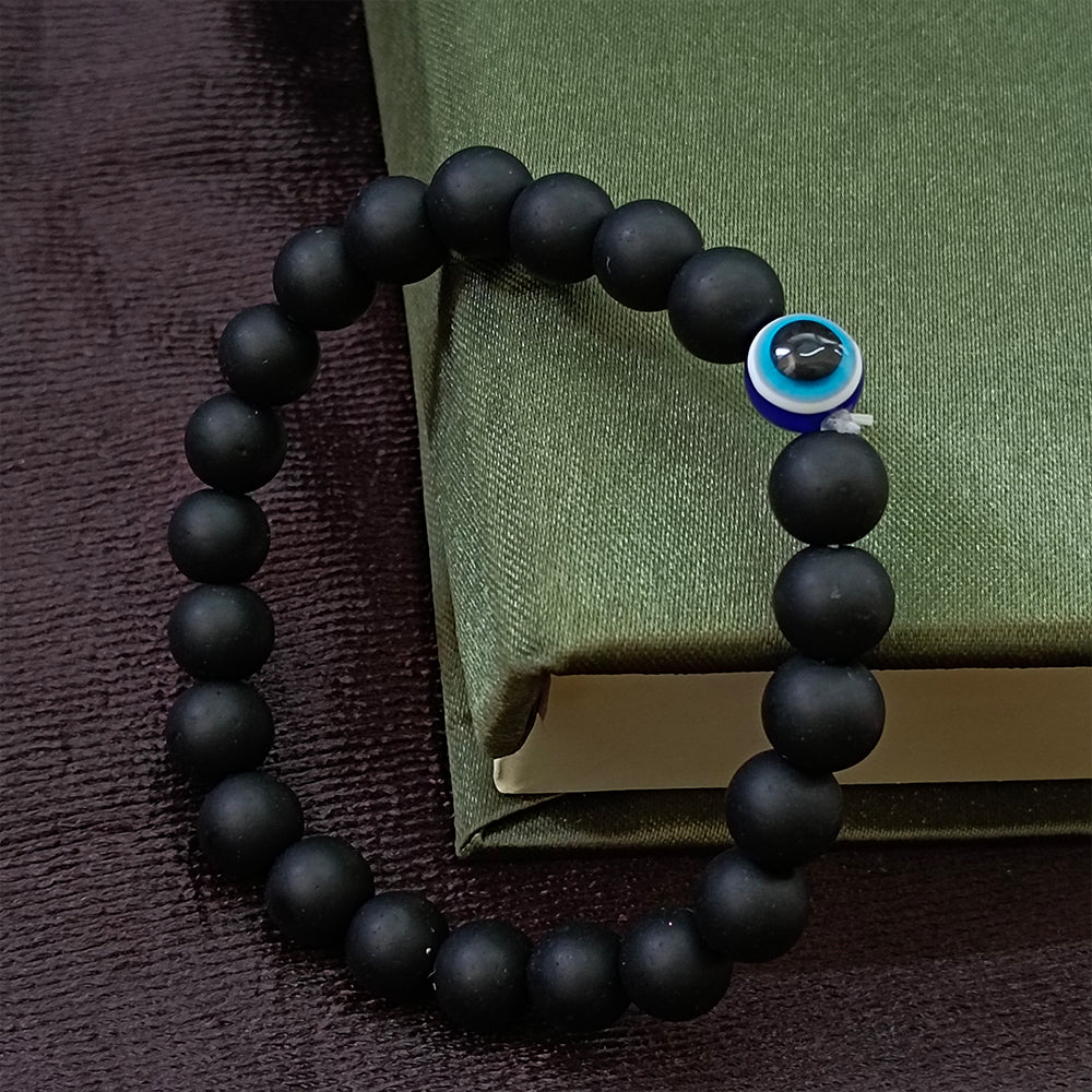 JewelMaze Black Beads Evil Eye Bracelet -1404790