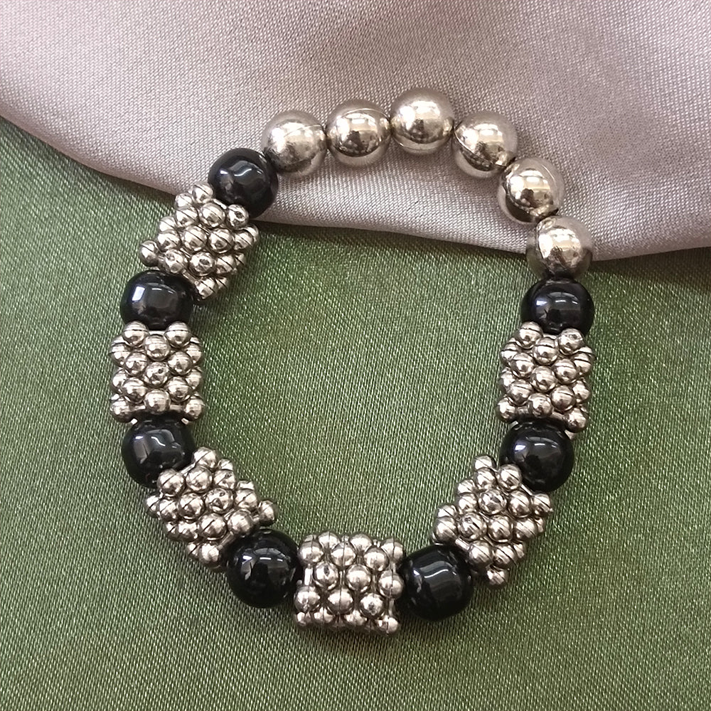 JewelMaze Black Beads  Bracelet
