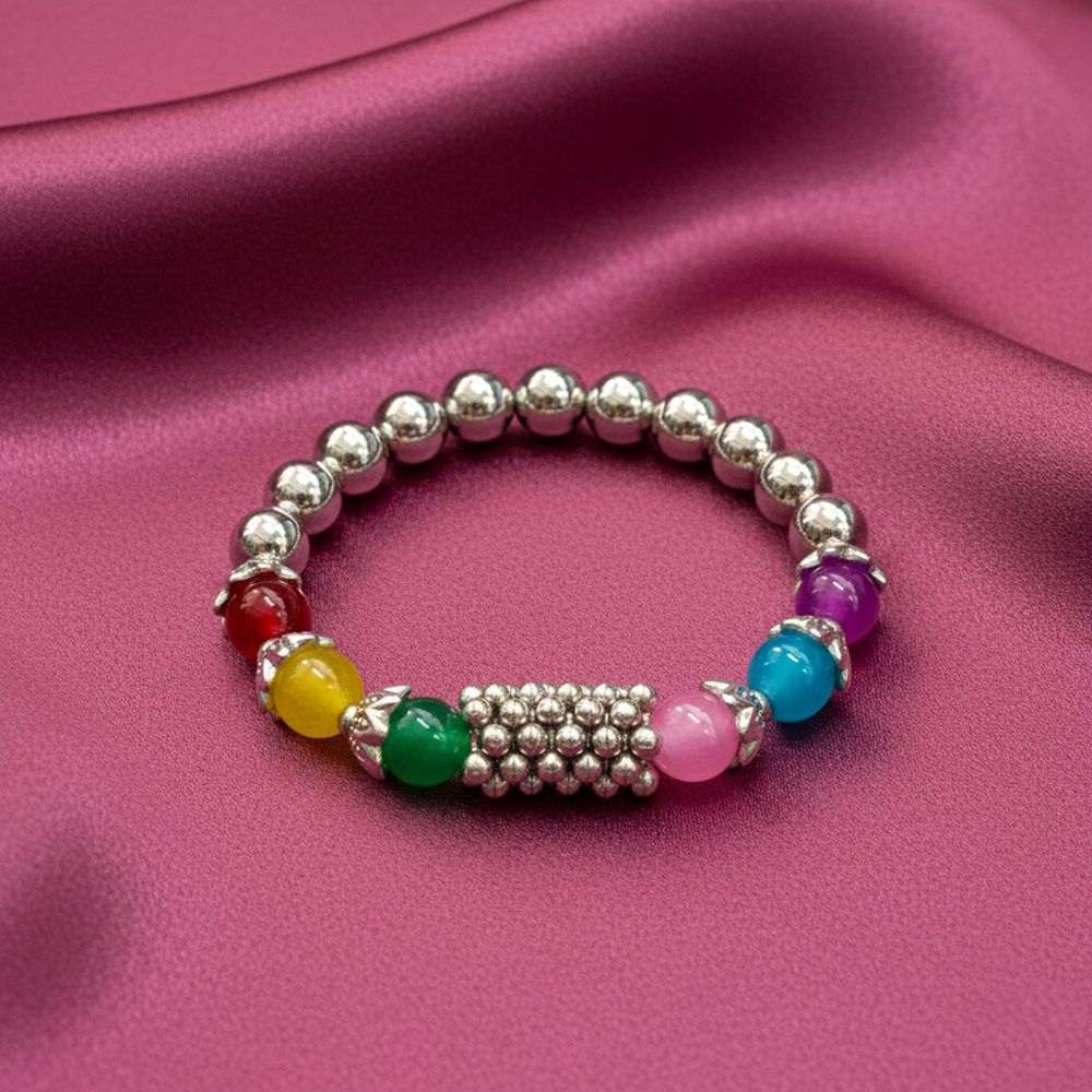 JewelMaze Elegant Silver Beads Combo Bracelet all occassions