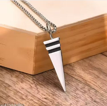 JewelMaze Modern Stainless Steel Triangle Pendant Necklace for Men