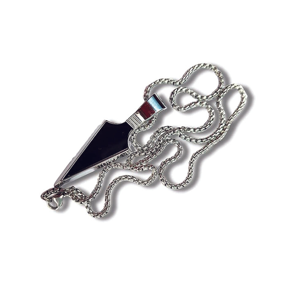 JewelMaze Silver  chain with Black Arrow Pendant for men