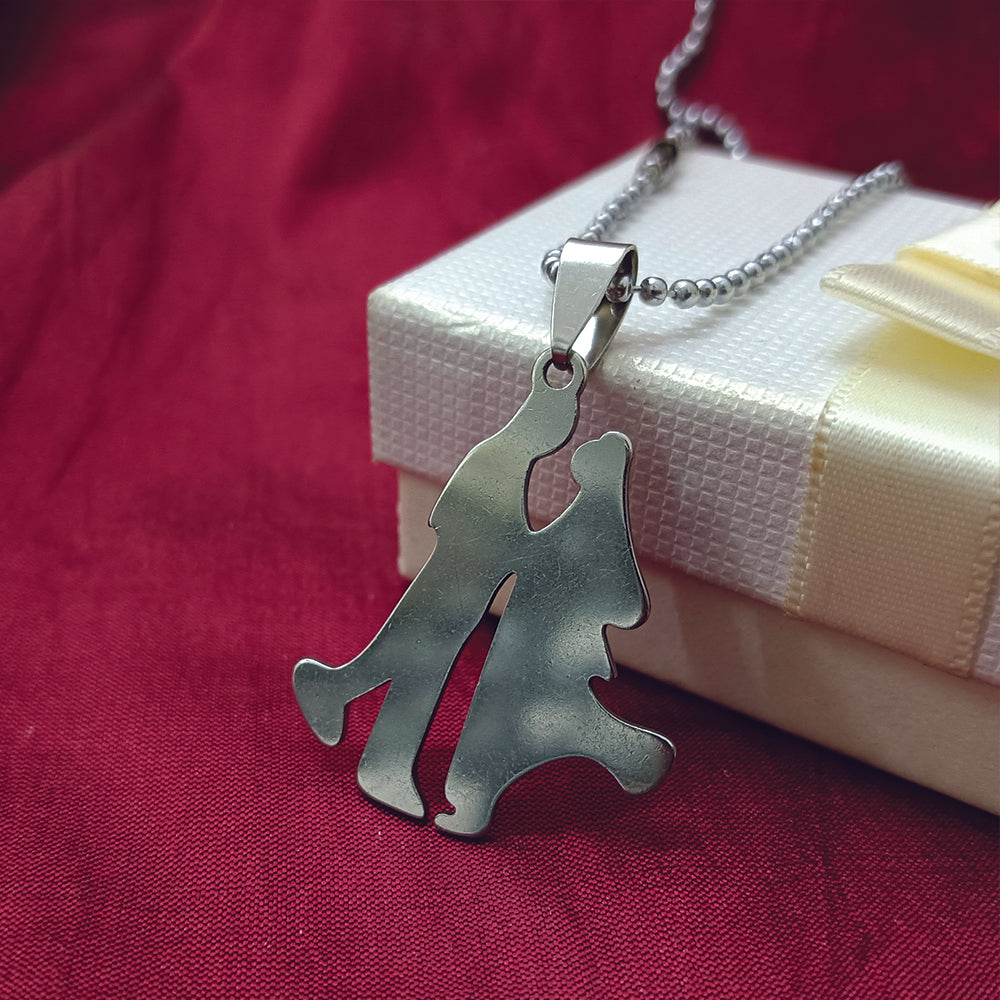 JewelMaze Couple Love Chain Pendant For Men