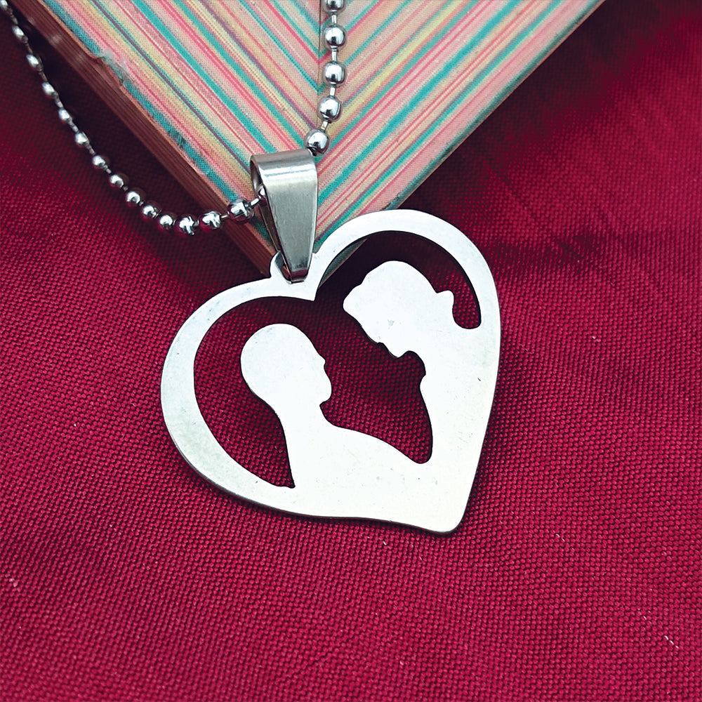 JewelMaze Couple Heart Shape Chain Pendant