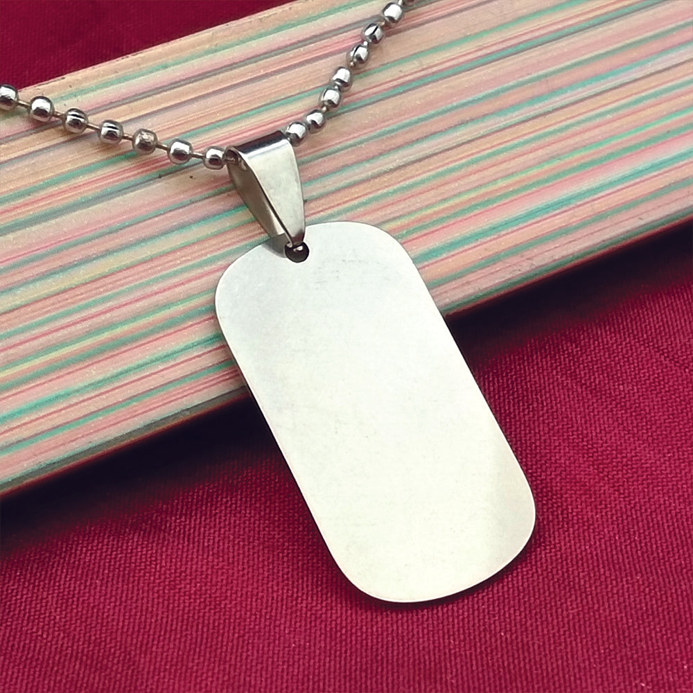 JewelMaze Rectangle Steel Chain Pendant For Men