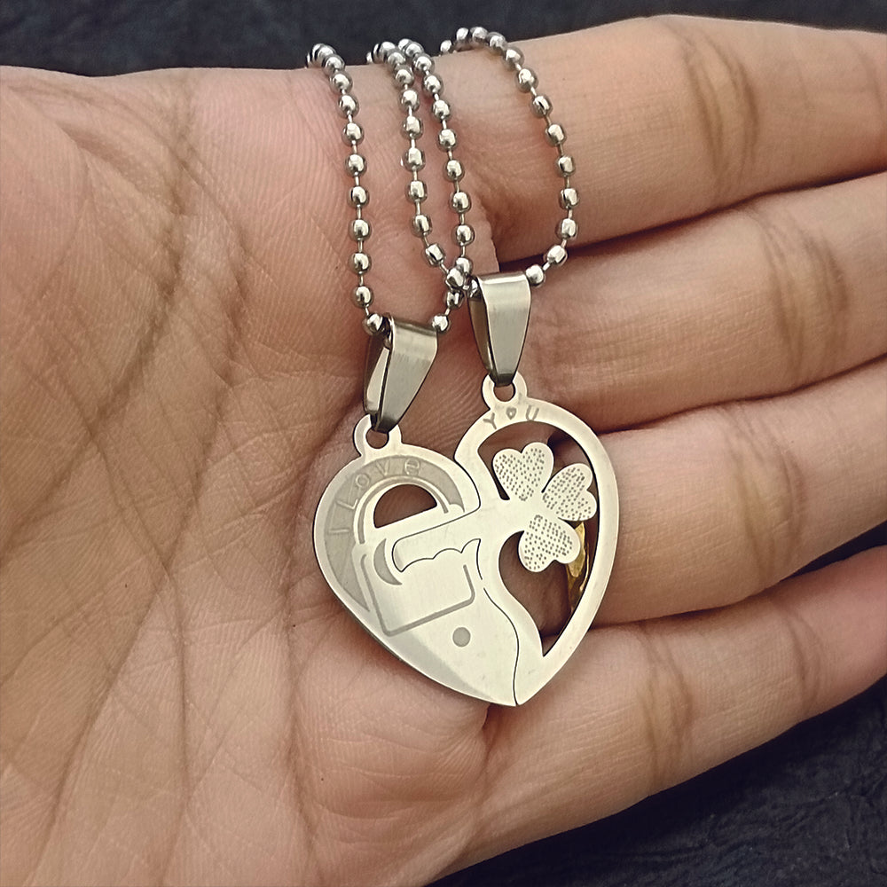JewelMaze Heart Key " I LOVE YOU " Chain Pendant