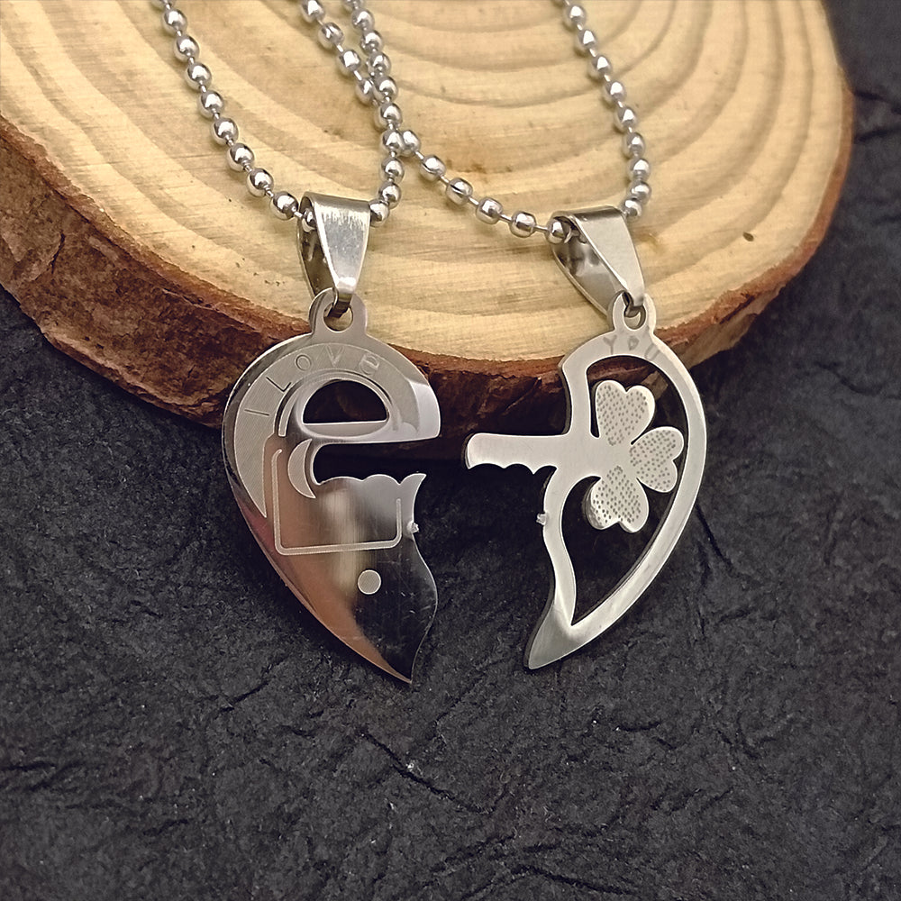 JewelMaze Heart Key " I LOVE YOU " Chain Pendant