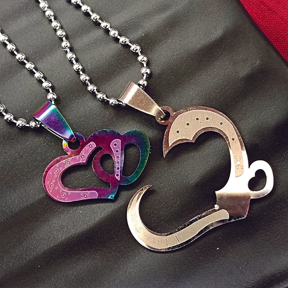 JewelMaze Heart Shape Chain Pendant- 1404891