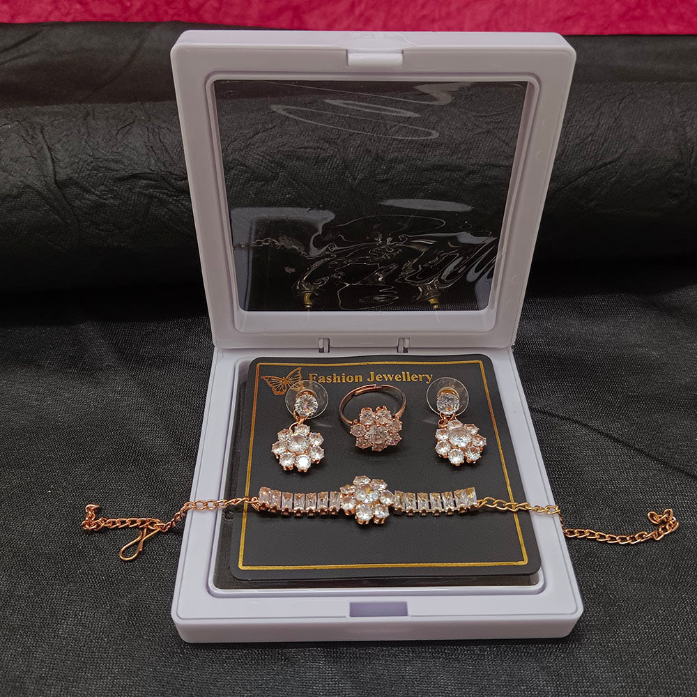 JewelMaze Perfect Rose Gold Ad Bracelet combo set for party