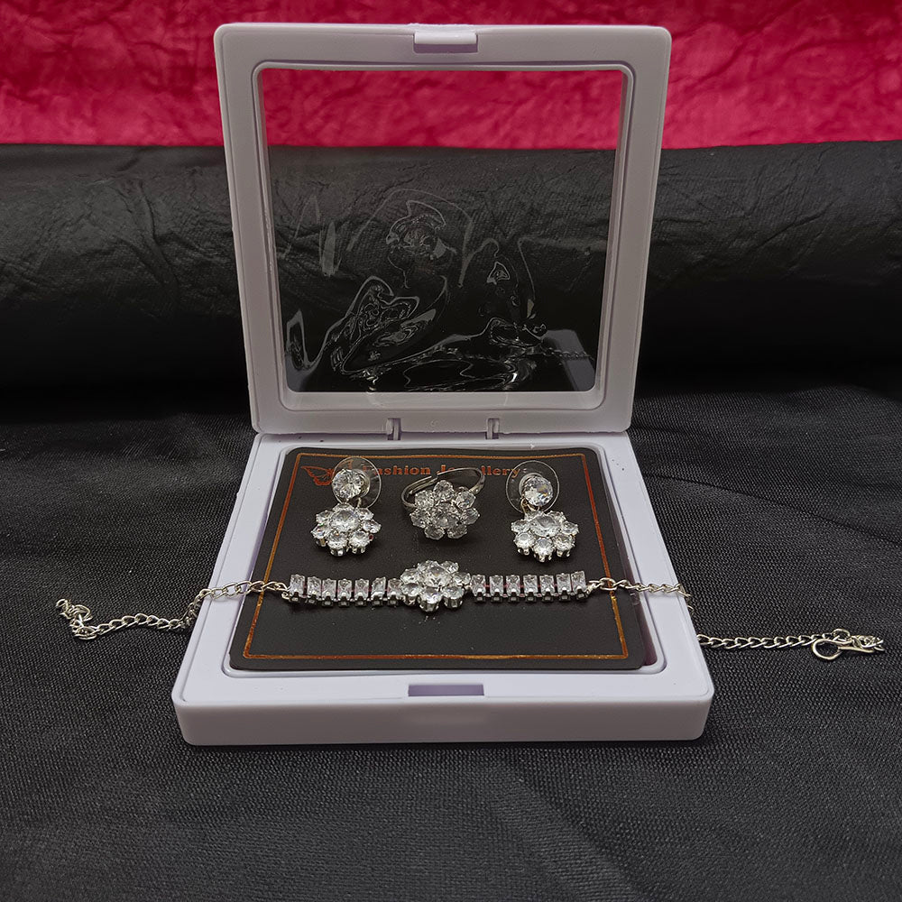 JewelMaze Perfect Silver Ad Bracelet combo set for party