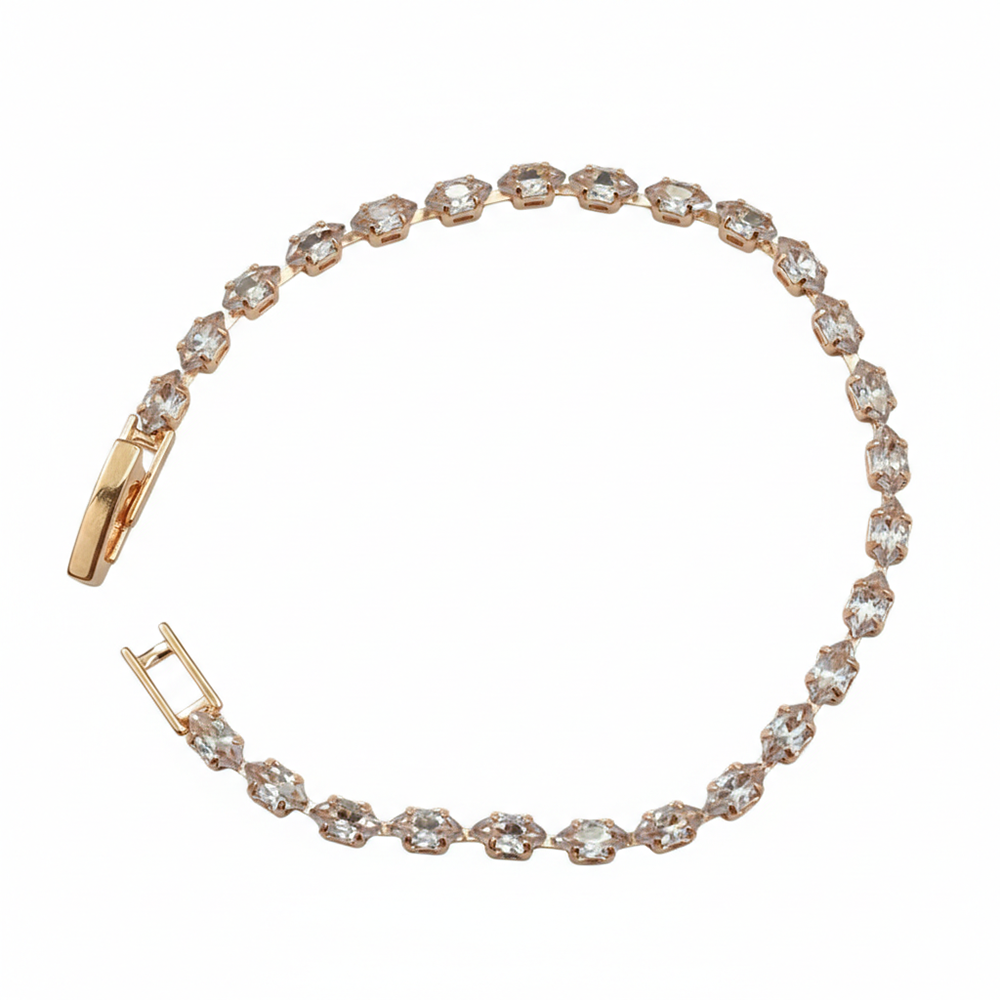 JewelMaze Rose Gold Plated American Diamond Bracelet