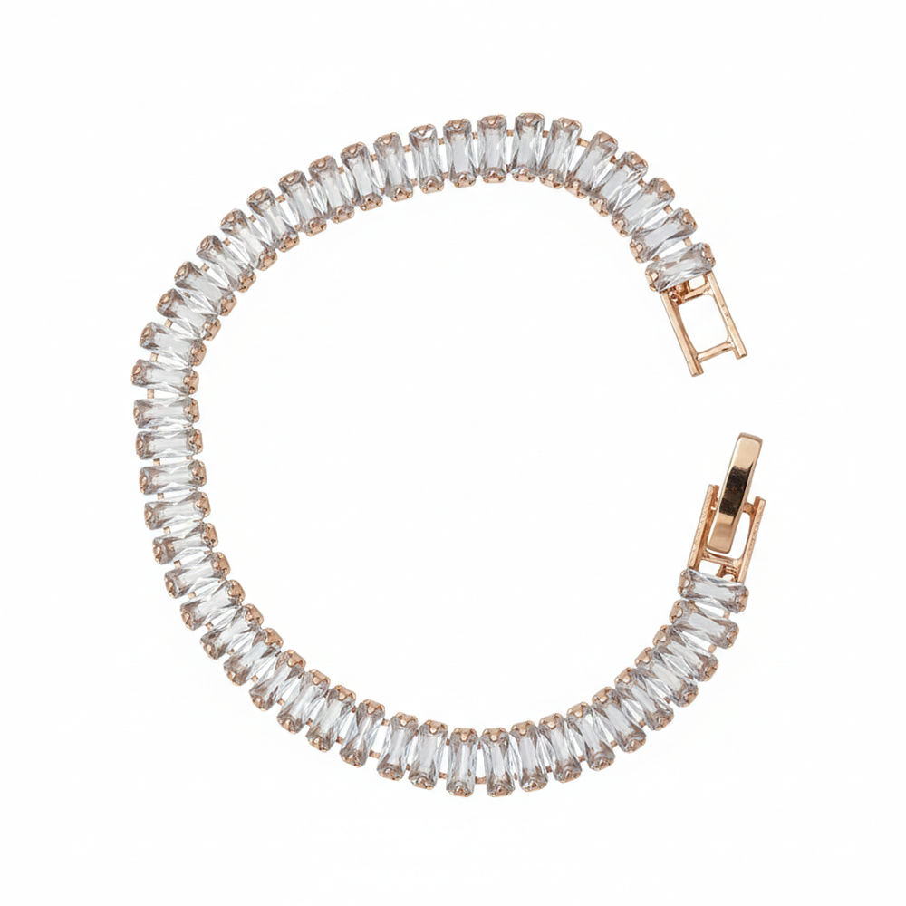 JewelMaze Rose Gold Plated American Diamond Bracelet