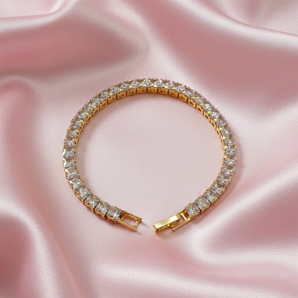 JewelMaze Gold Plated American Diamond Bracelet