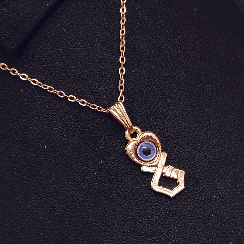 JewelMaze Heart  And Hand Shaped Evil Eye Chain Pendant