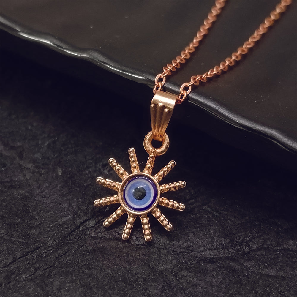 JewelMaze Star Shaped Evil Eye Chain Pendant - 1405011