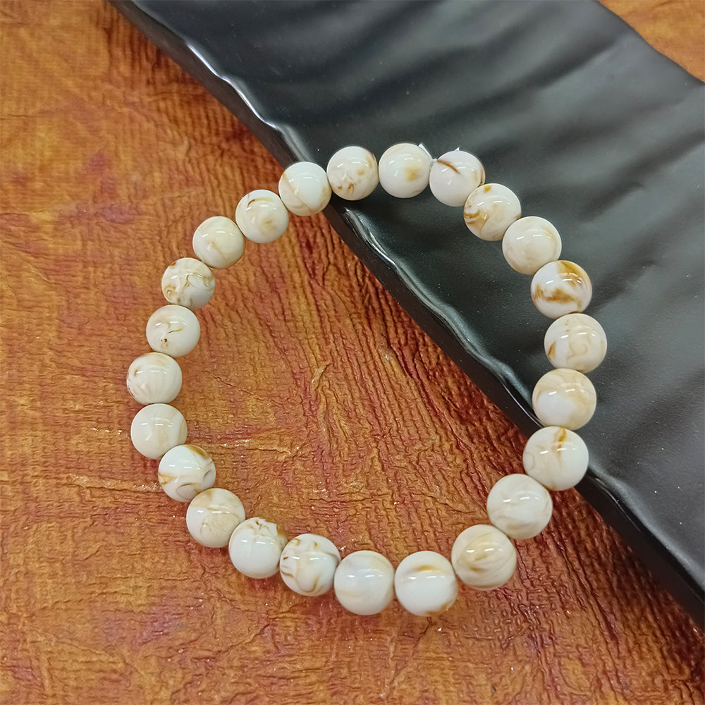 JewelMaze Brown Glass Beads Bracelet