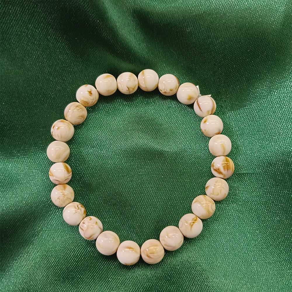 JewelMaze Brown Glass Beads Bracelet