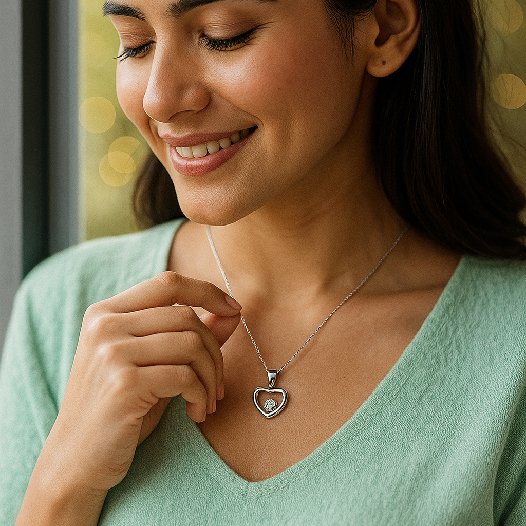 JewelMaze Heart Shaped  Chain Pendant