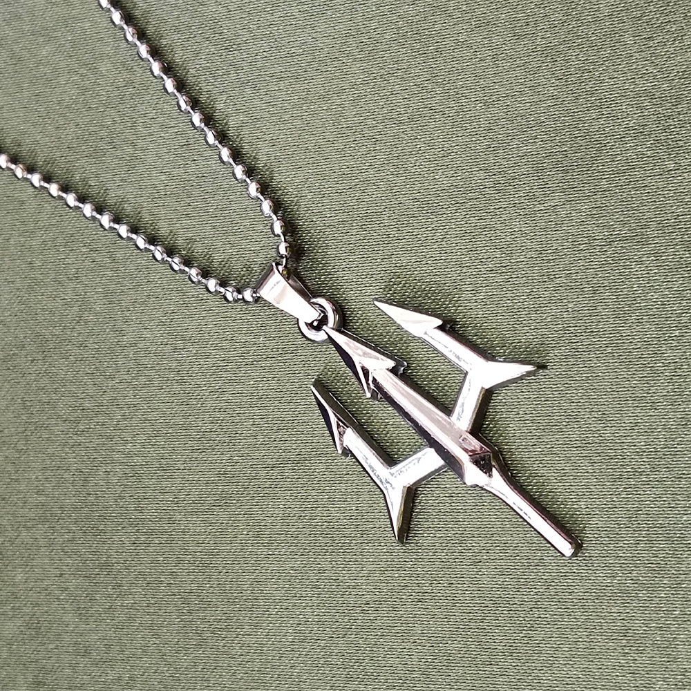 JewelMaze Trishul  Chain Pendant For Men