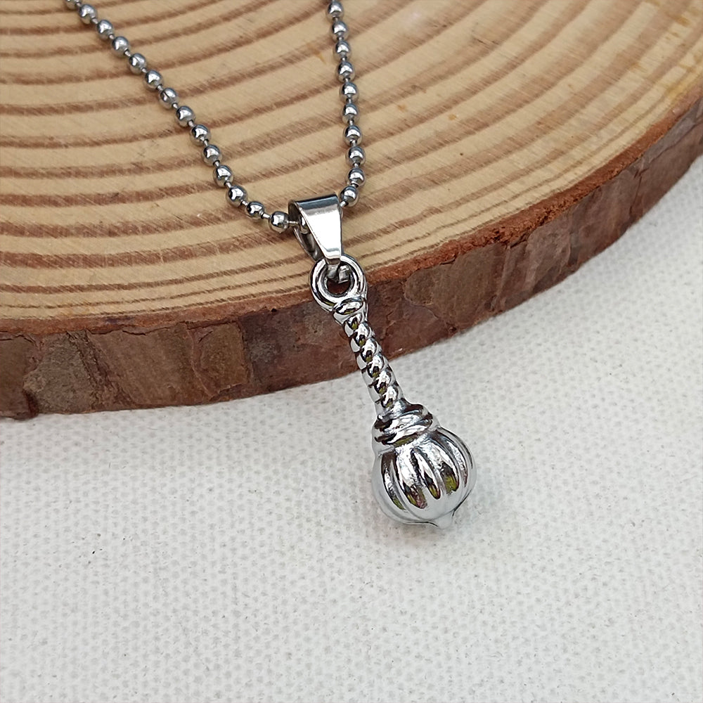 JewelMaze Hanuman Gada Silver Pendant with ball chain For Unisex