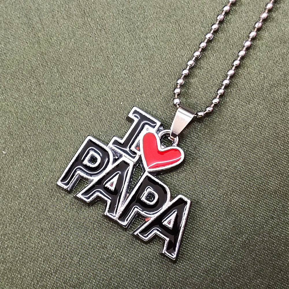 JewelMaze " I Love Papa " Chain Pendant For Men
