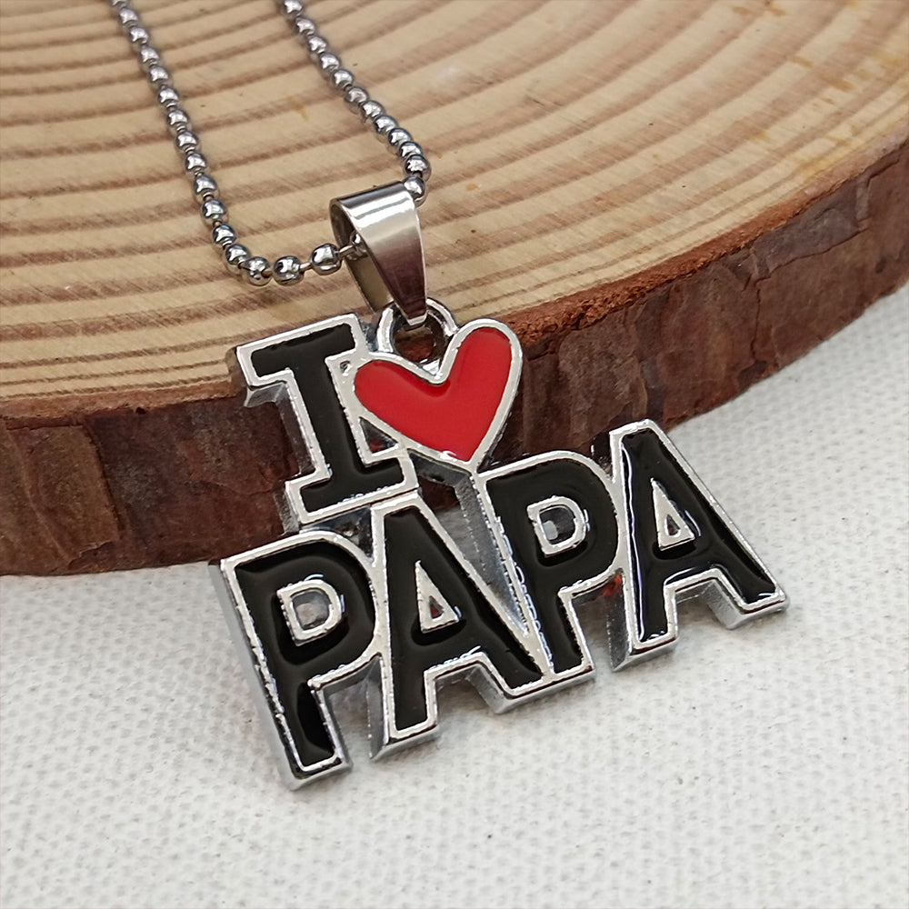 JewelMaze " I Love Papa " Chain Pendant For Men
