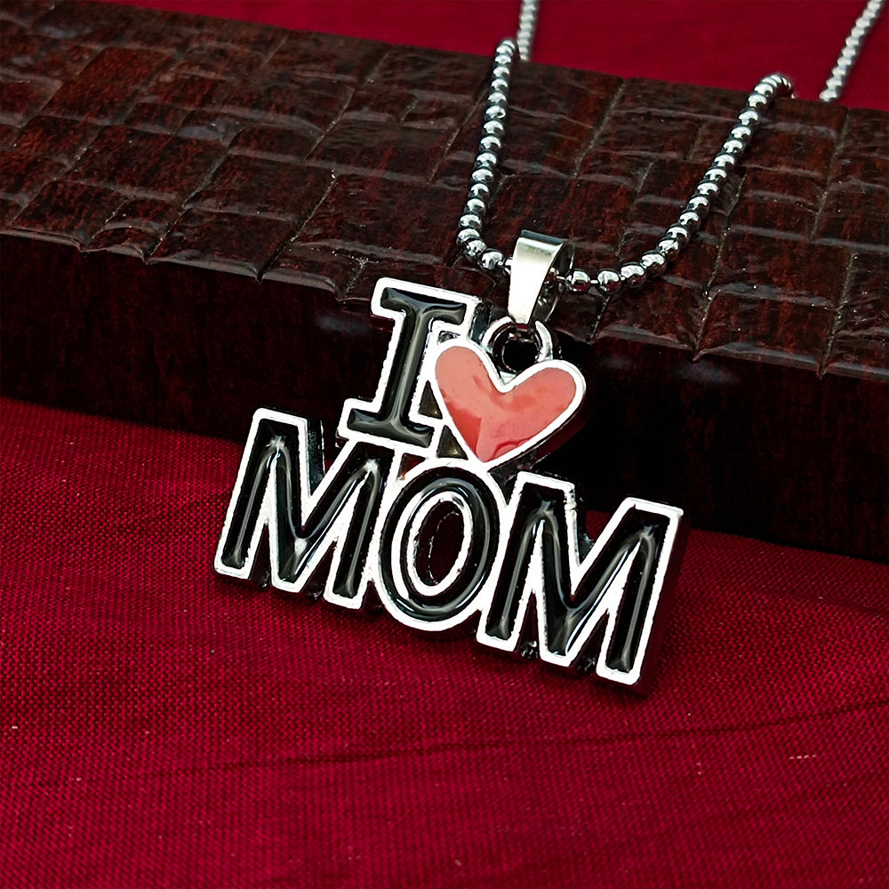 JewelMaze " I Love Mom " Chain Pendant