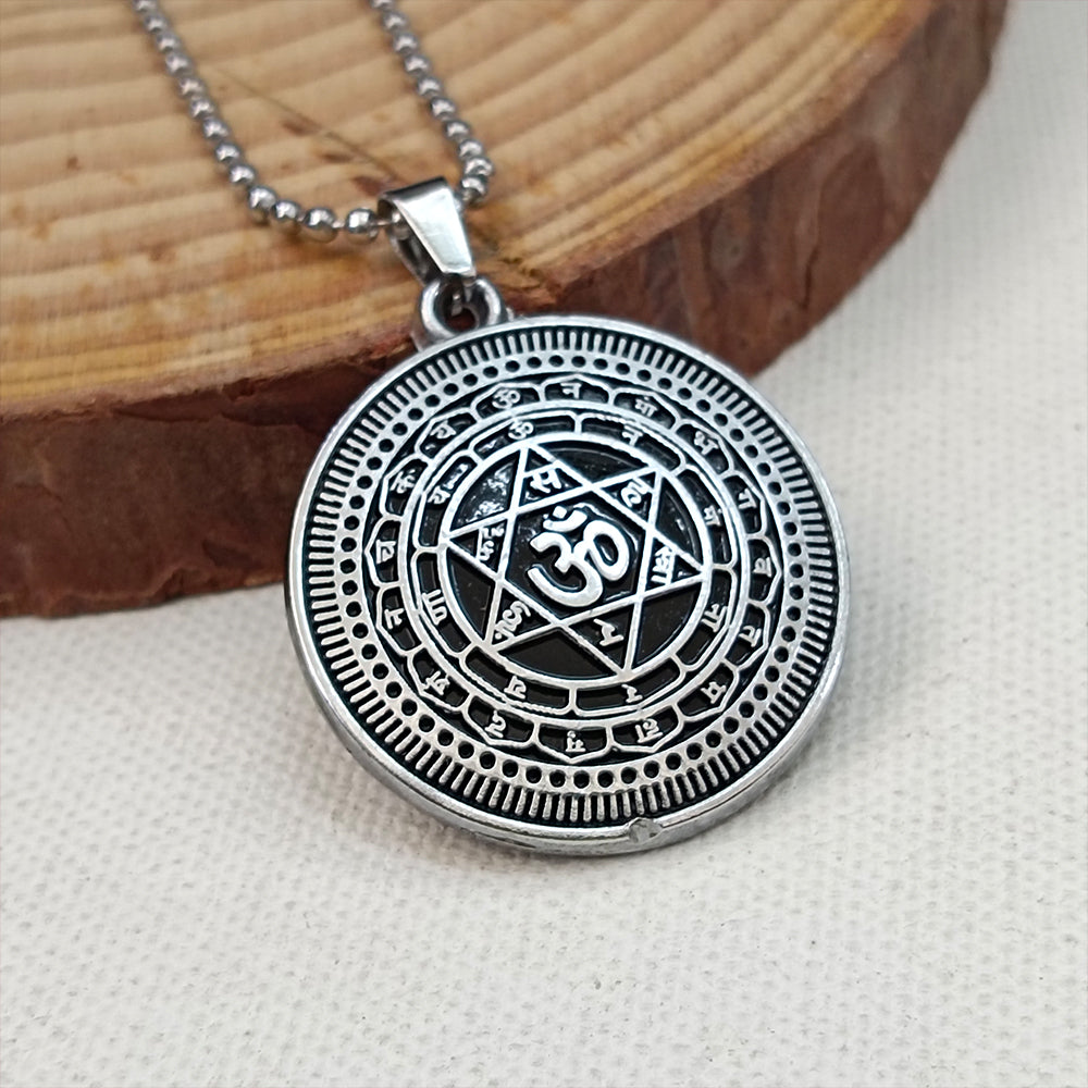 JewelMaze Sudarshan chakra Yantram Chain Pendant