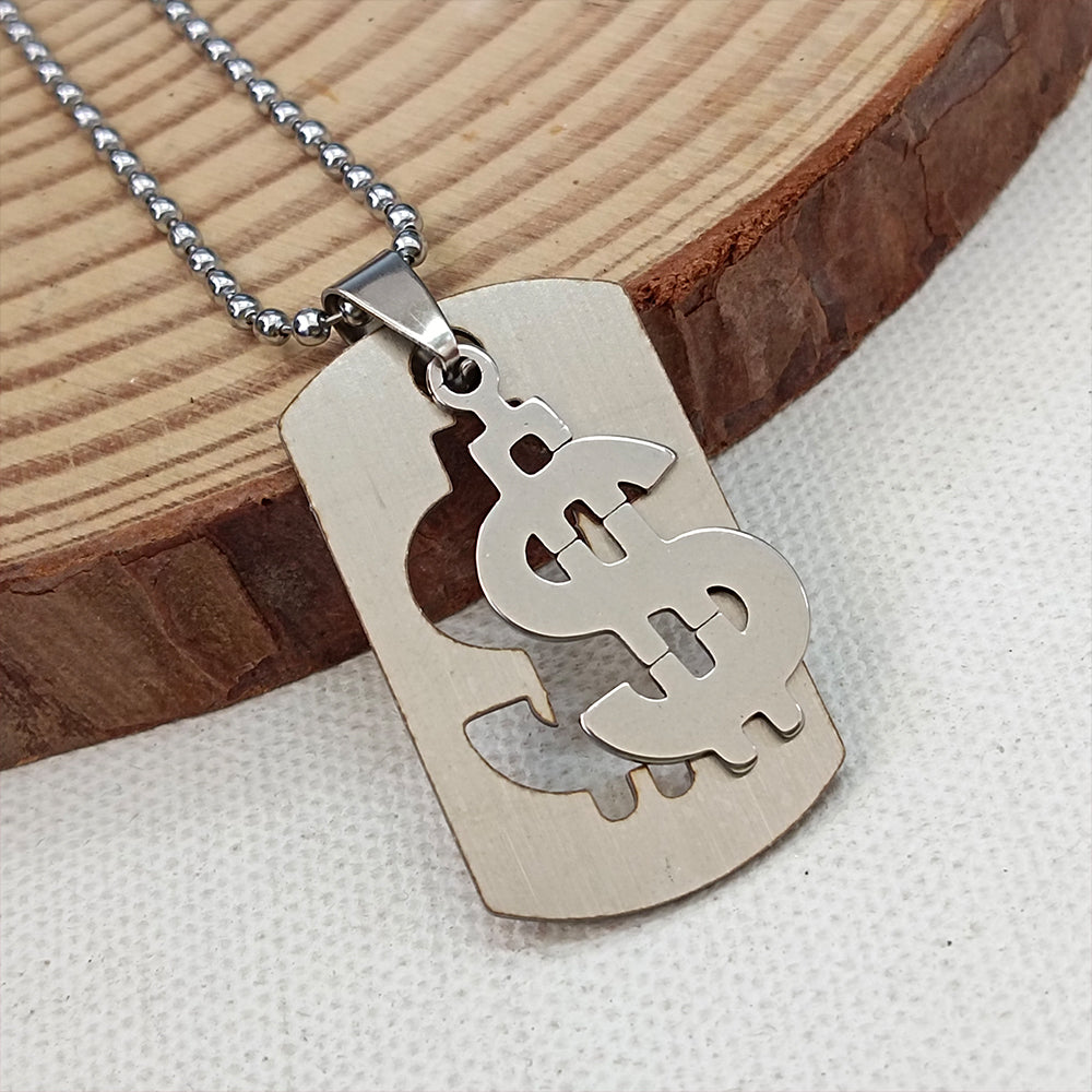 JewelMaze Dollar Symbol Chain Pendant For Men