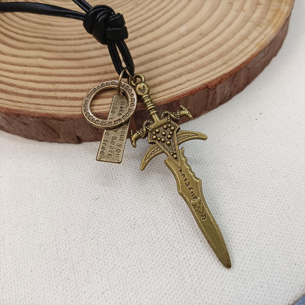 JewelMaze Sword Thread Pendent For Men