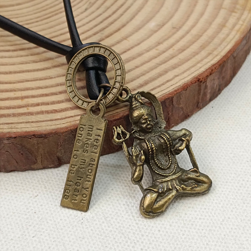 JewelMaze Shiva Mahadev Thread Pendent For Men