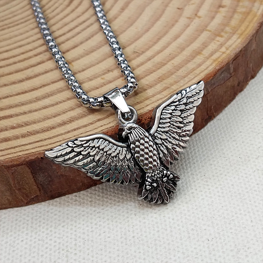 JewelMaze Winged Eagle Chain Pendant For Men and Women