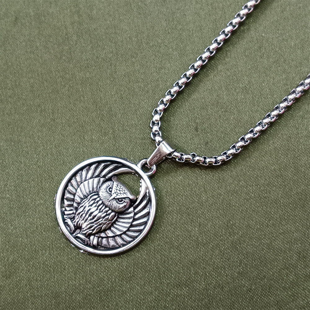 JewelMaze Owl Chain Pendant For Men