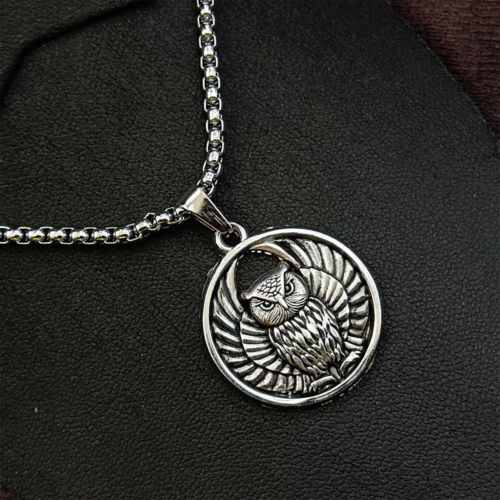 JewelMaze Owl Chain Pendant For Men