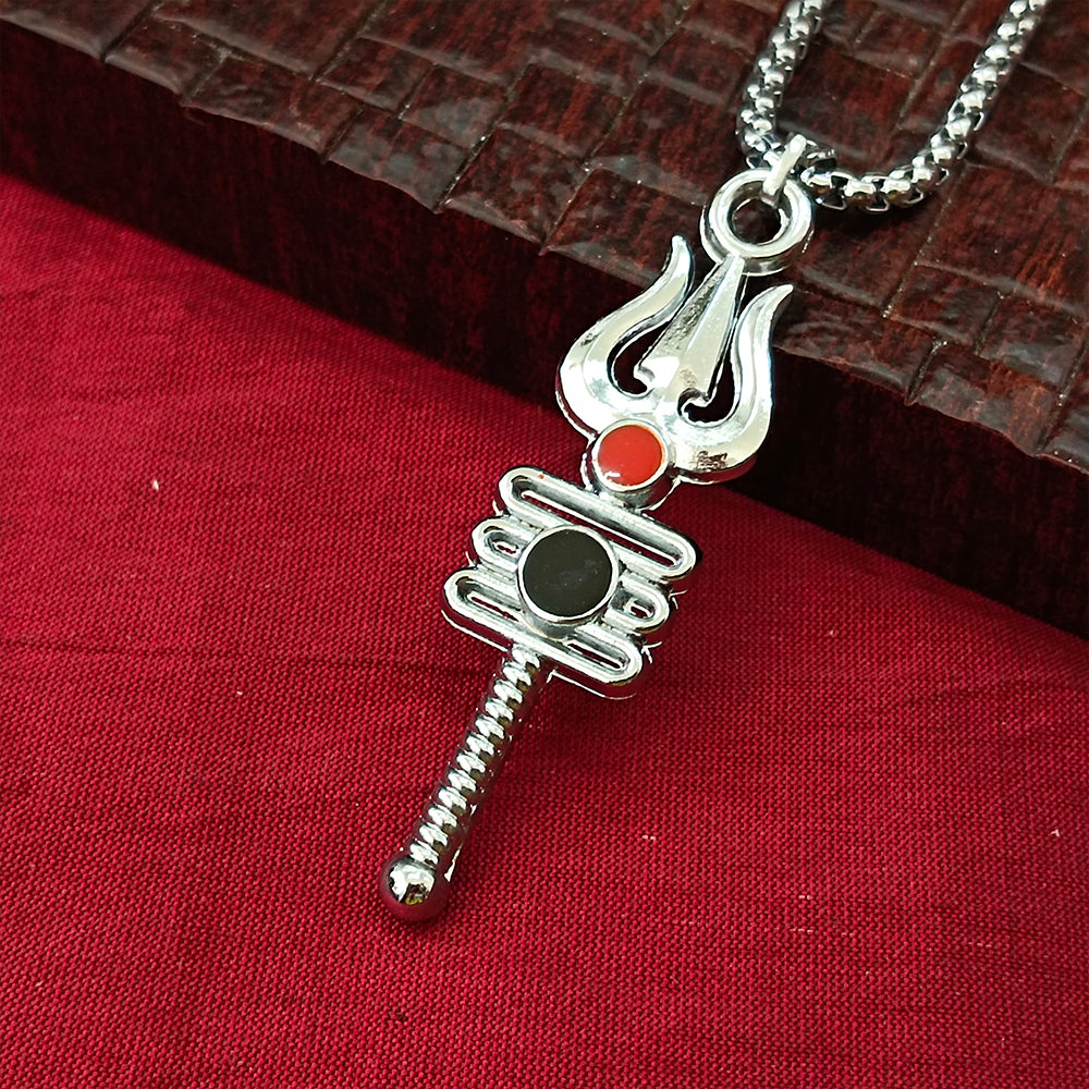 JewelMaze Shiva Trishul  Chain Pendant Pendant