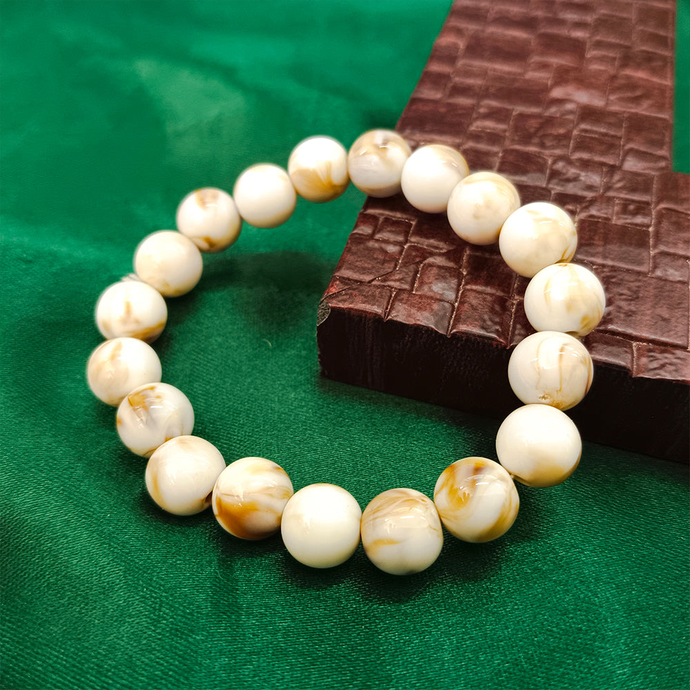 JewelMaze Brown Glass Beads Bracelet