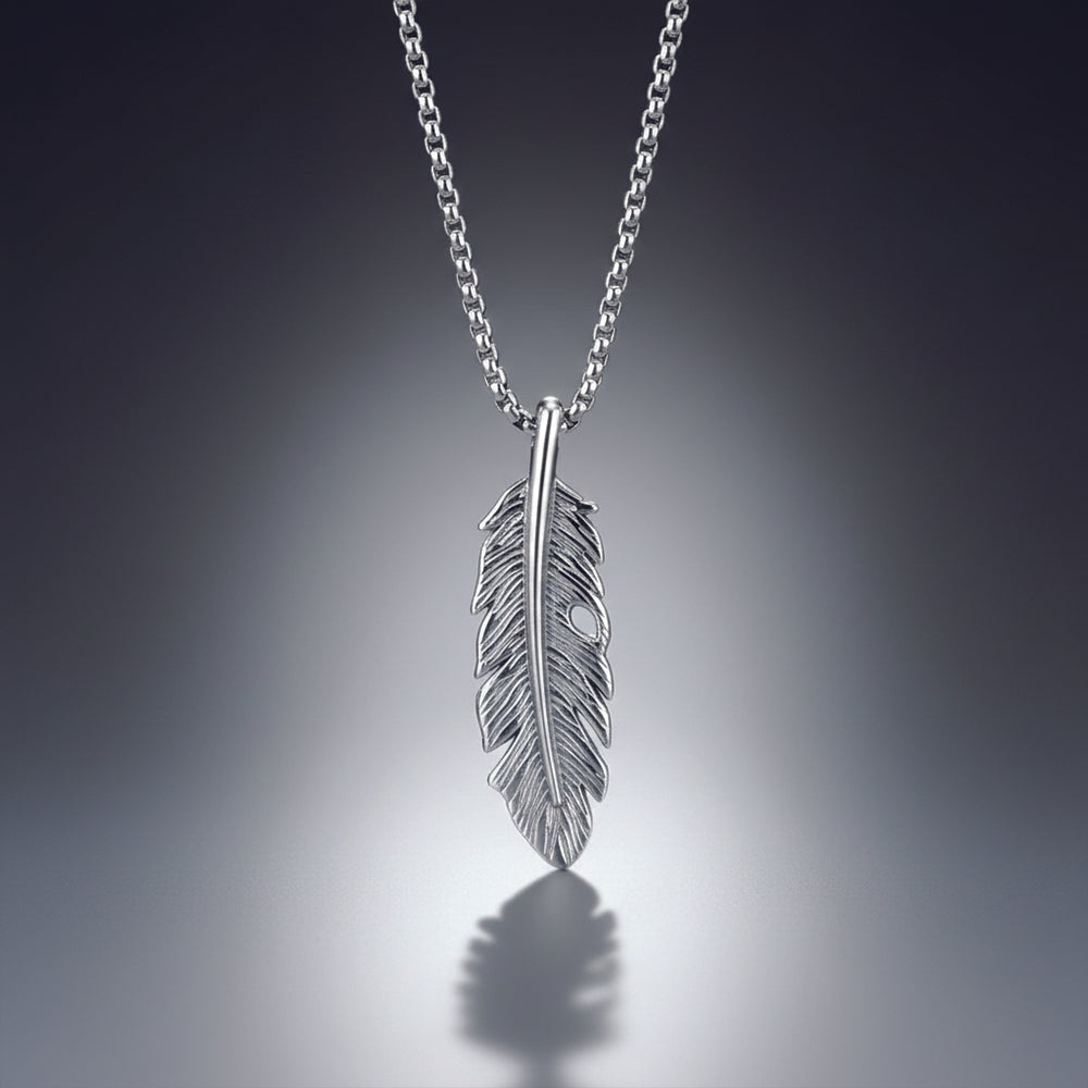 JewelMaze Stylish Feather Chain Pendent for Mens