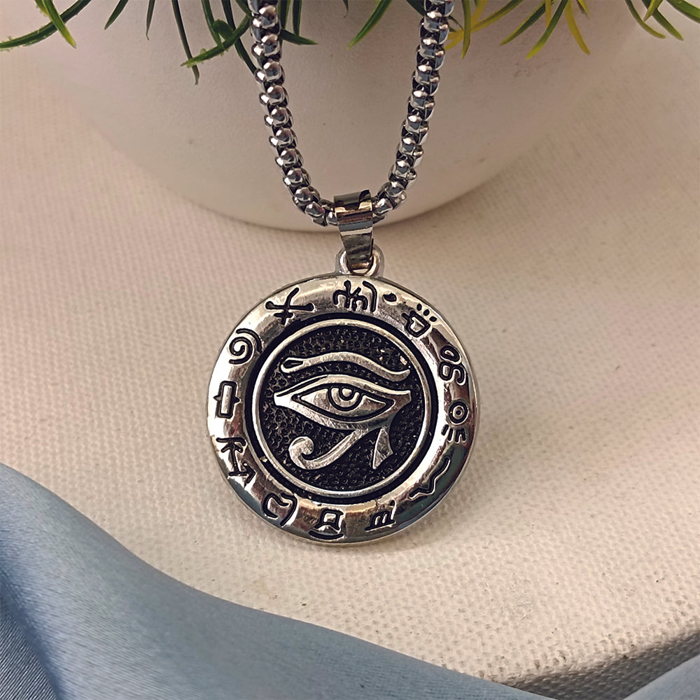 JewelMaze Stylish Eye of Horus Chain Pendant - Daily Wear for Men
