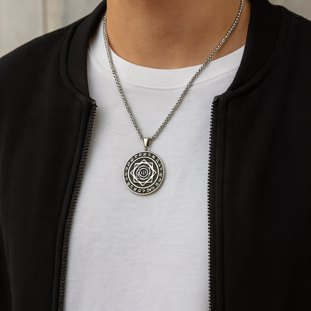 JewelMaze Unique eight-pointed Seljuk star symbol Chain Pendant