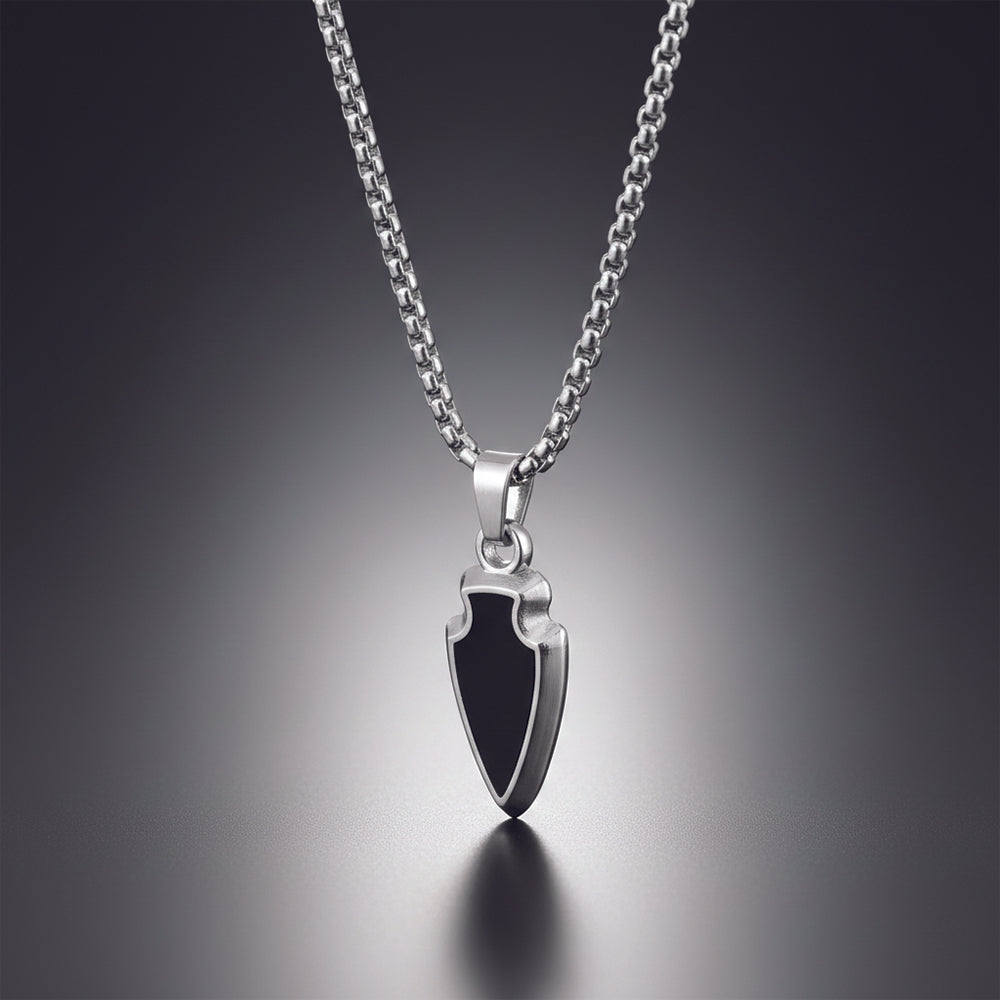 JewelMaze Modern spearpoint arrowhead Pendant Necklace for Men