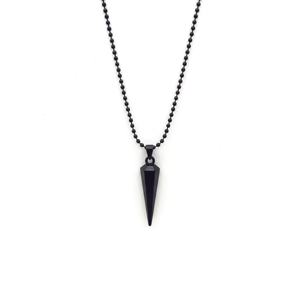 Jewelmaze Stylish Black Pointed Bar Pendant Necklace  for Men's