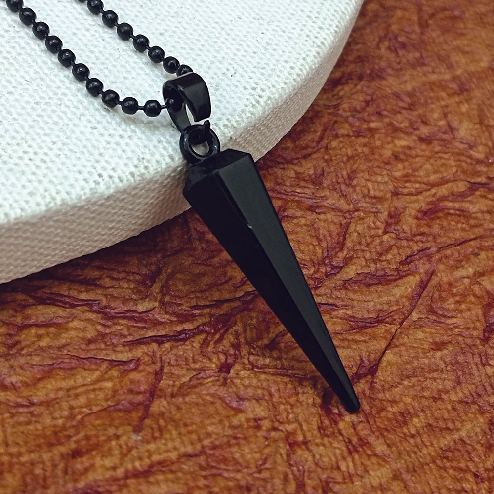 Jewelmaze Stylish Black Pointed Bar Pendant Necklace  for Men's