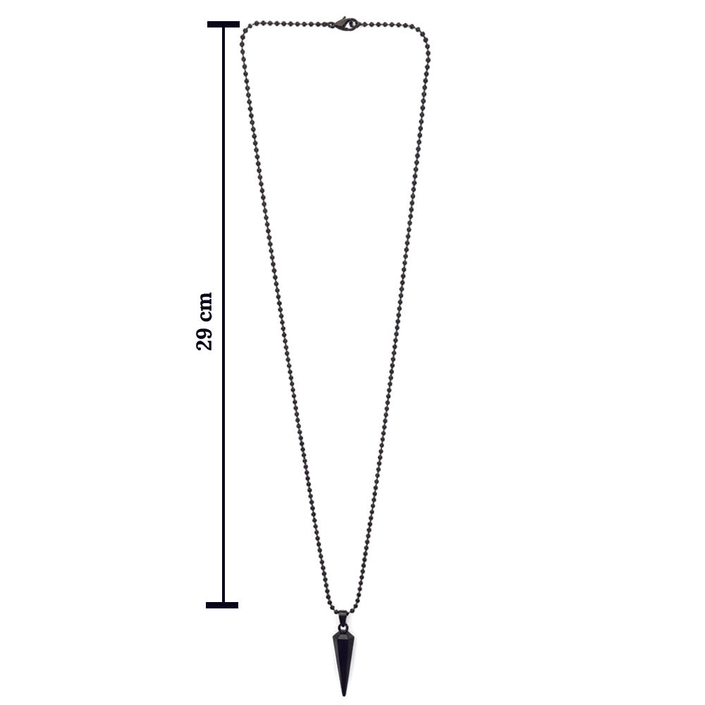 Jewelmaze Stylish Black Pointed Bar Pendant Necklace  for Men's