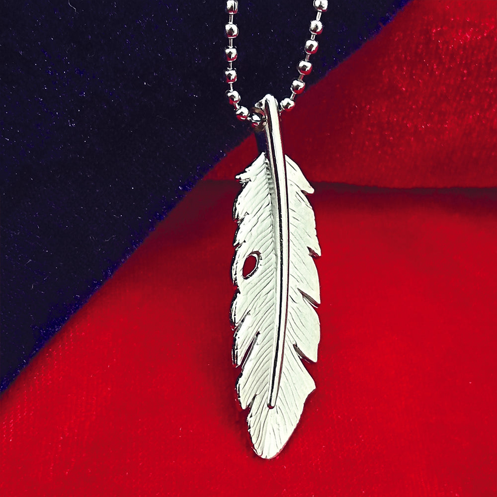 Jewelmaze Stylish Feather chain pendent for men