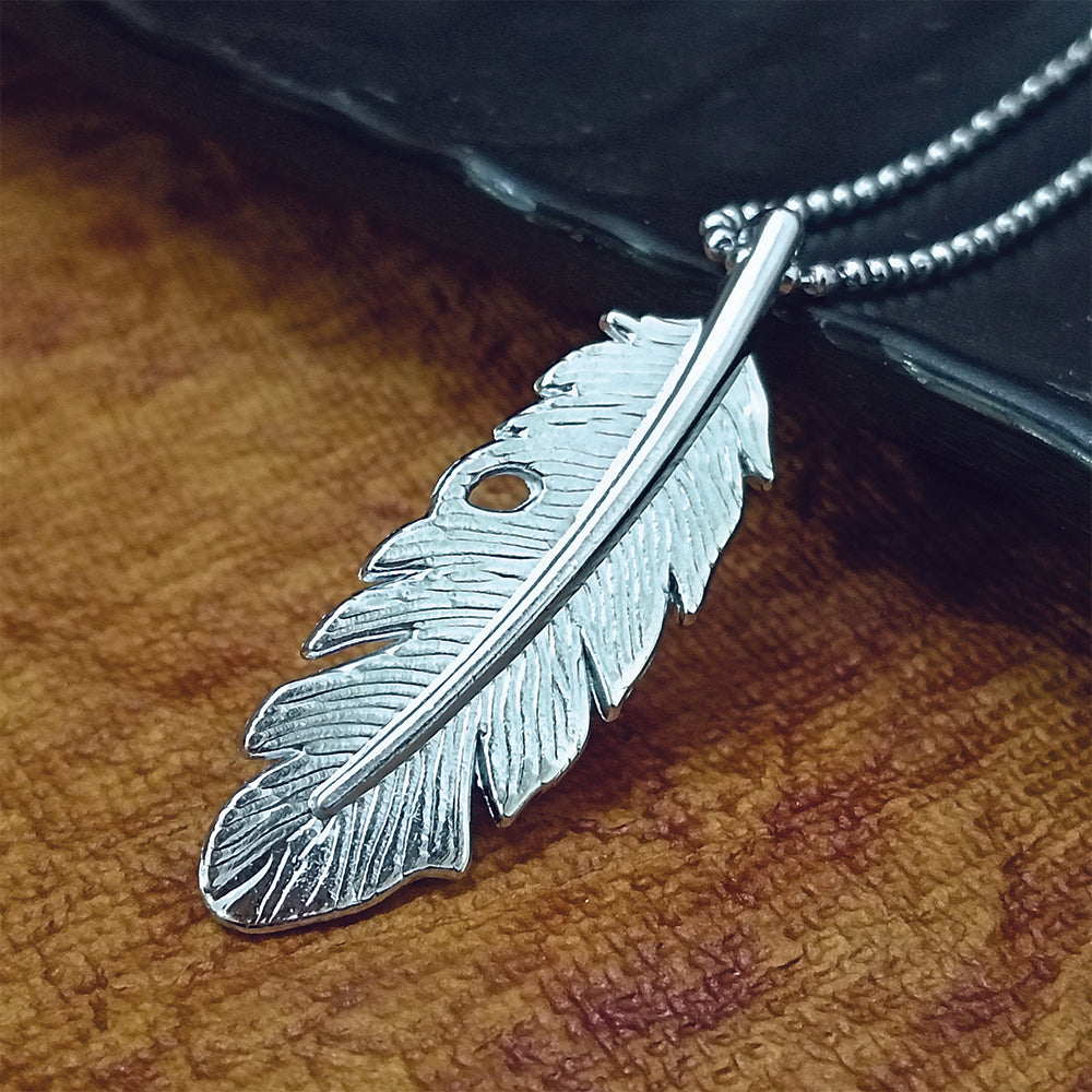 Jewelmaze Stylish Feather chain pendent for men