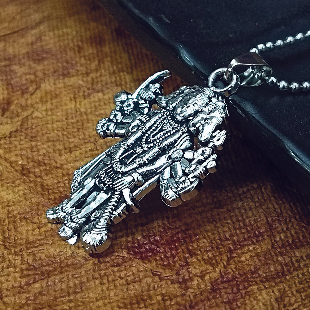 Jewelmaze Panchmukhi Hanuman Ji Divine Pendant with Chain