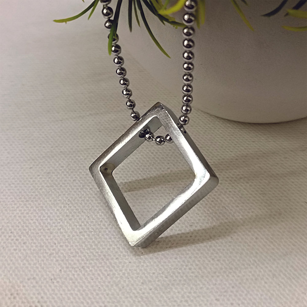 JewelMaze Stylish square motif chain pendent for Men's