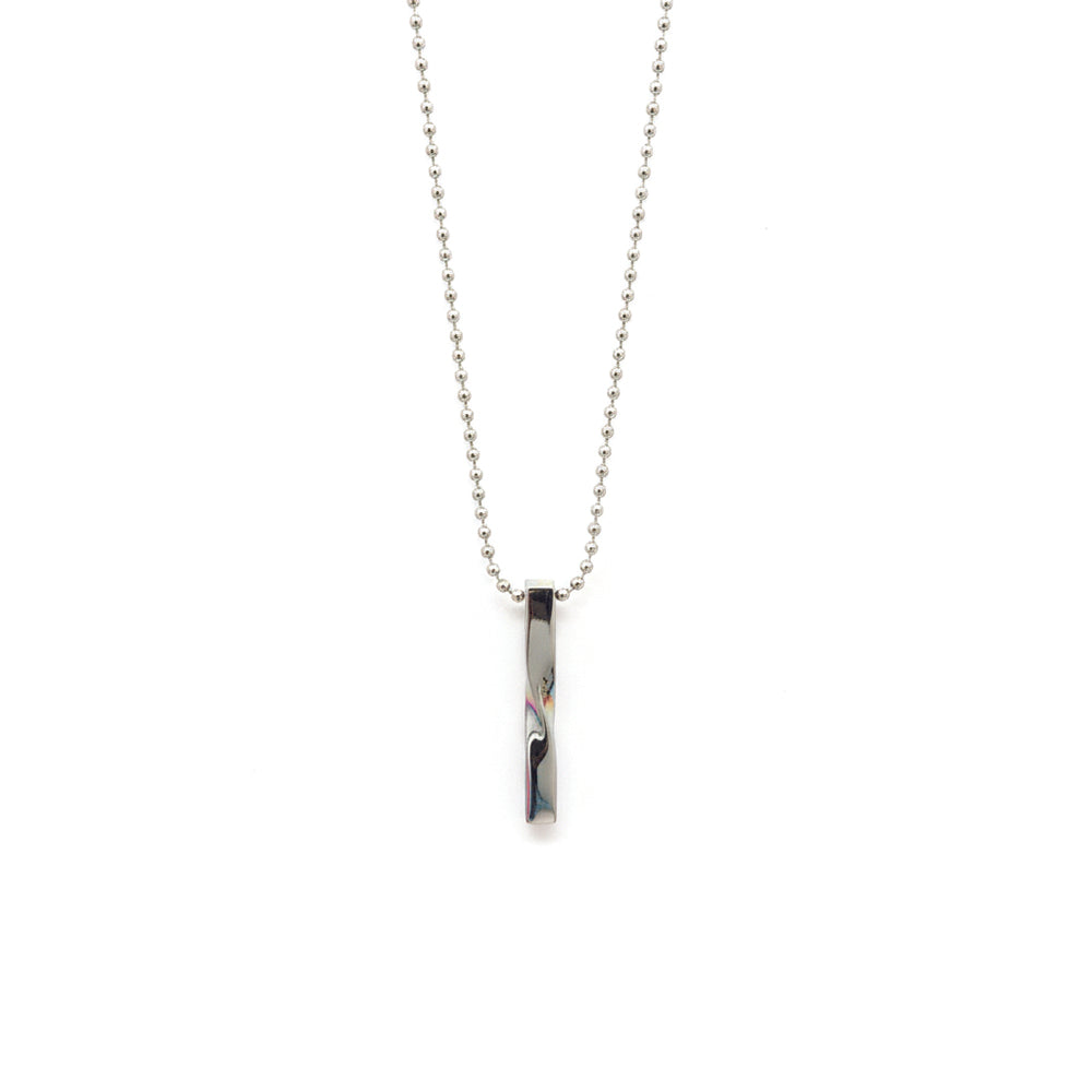 Jewelmaze Sleek Bar Design Silver Tone Pendant Chain