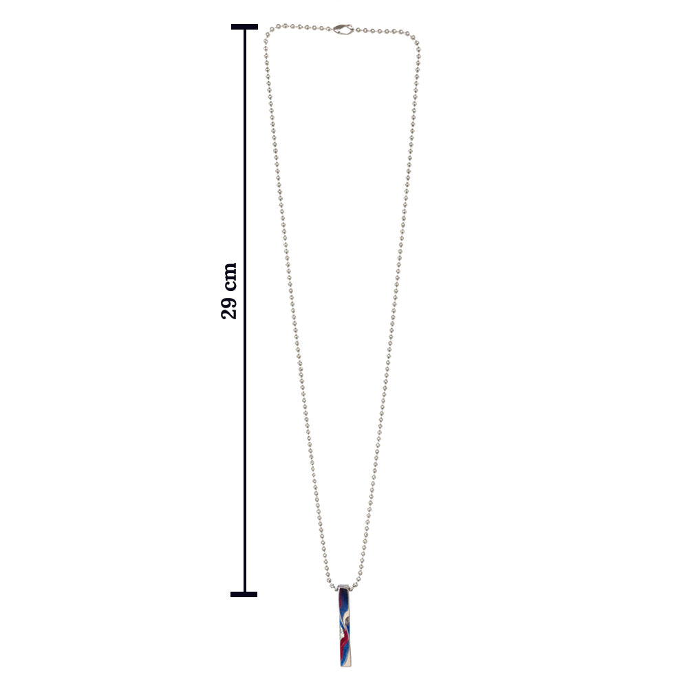 Jewelmaze Sleek Bar Design Silver Tone Pendant Chain