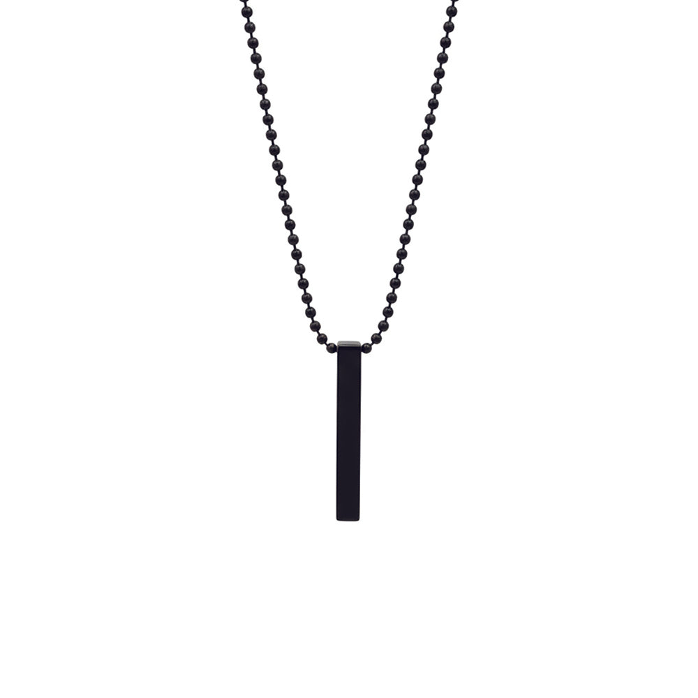 Jewelmaze Everyday Wear Black Finish Bar Pendant Necklace for Men's